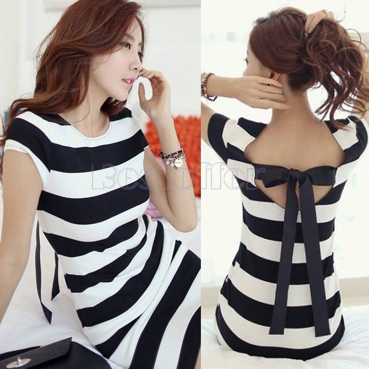 Wholesale-2015 new Sexy&amp;Club Women O-Neck backless black white Color Patchwork Package Hip bodycon Dress 31