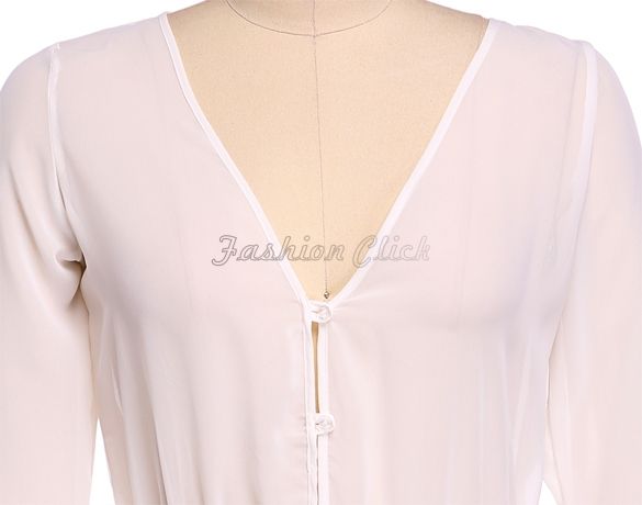 Wholesale-2015 Women Beach Cover Up Long Sleeve Loose Bathing Suit Cover Ups Ankle Length Long Beach Dress Sheer Vintage Swimsuit FC5324