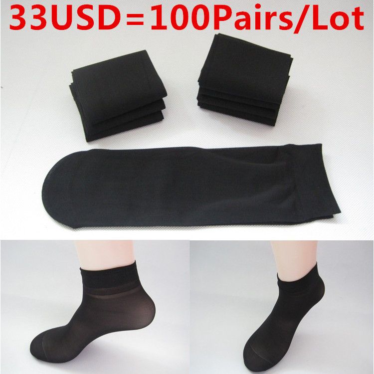 Discount Wholesale =Man Spring Summer Bamboo Fiber Material Socks Slim Socks Prevent Slip