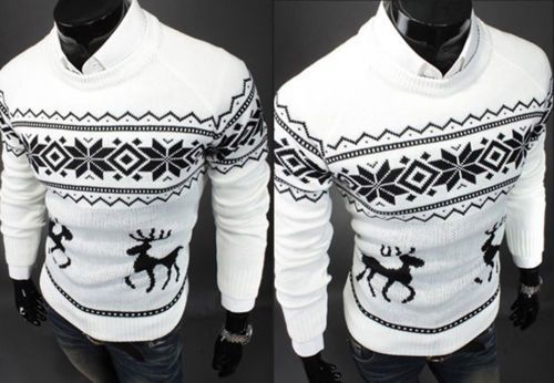 Wholesale-Mens Vintage Novelty Jumper Print Sweater Christmas Rudolph Winter Fairisle Coat