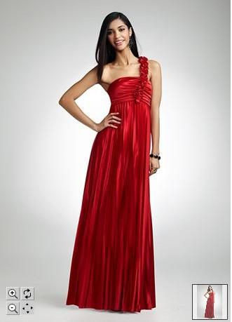 Wholesale - 2011 NEW! David's Bridal Prom Dress One Shoulder Red Silky ...