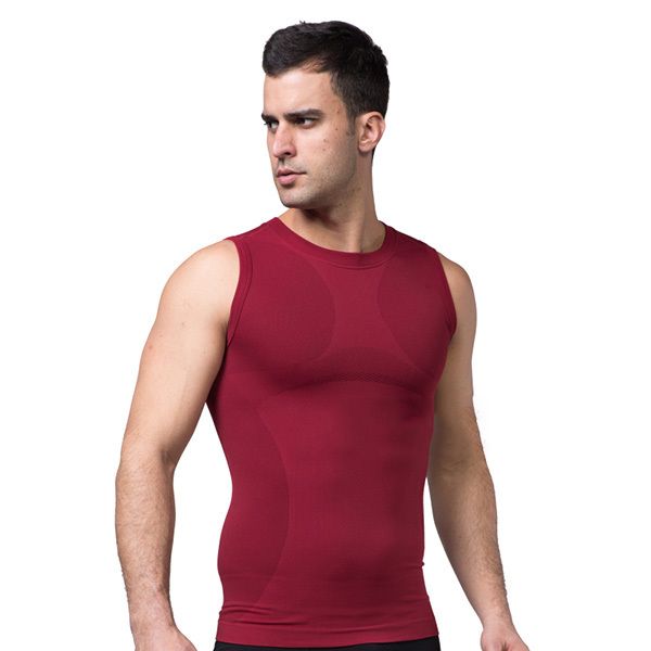 Wholesale-Men Slimming Body Shaper Vest Belly Tummy Waist Girdle Shirt Shapewear Underwear Free Shipping