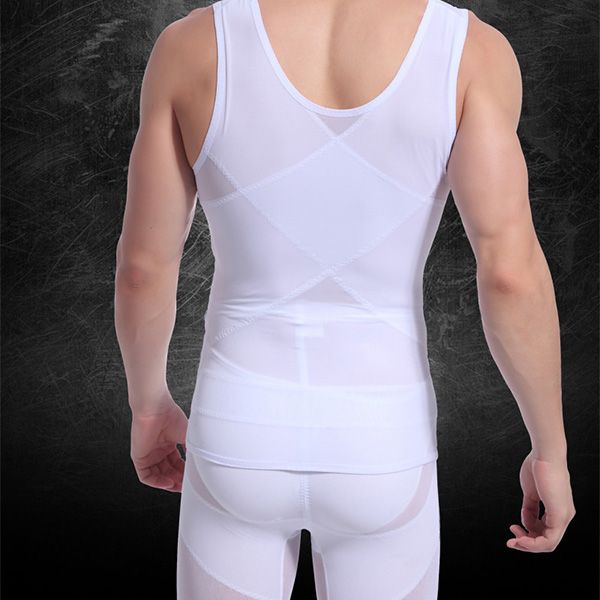 Wholesale-Fashion Mens Body Shaper Tummy Girdle Corset Vest Shapewear Underwear Compression Shirts Sleeveless