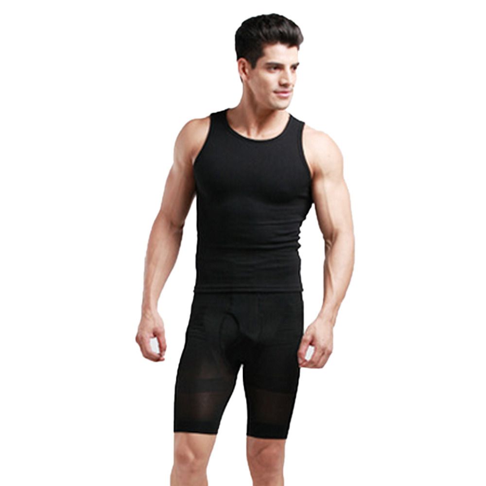 Wholesale-High Waist Trainer Men Bodysuit Slimming Compression Contour Body Shaper Strong Shaping Underwear Shorts Slim Fit Boxer Pants