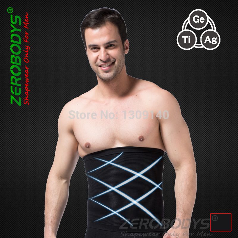 Wholesale-Men Waist Band Firm Shaper Slimming Girdle Belt Lose Weight Fat Burn Brand New Black Reduce Weight Shapewear B346