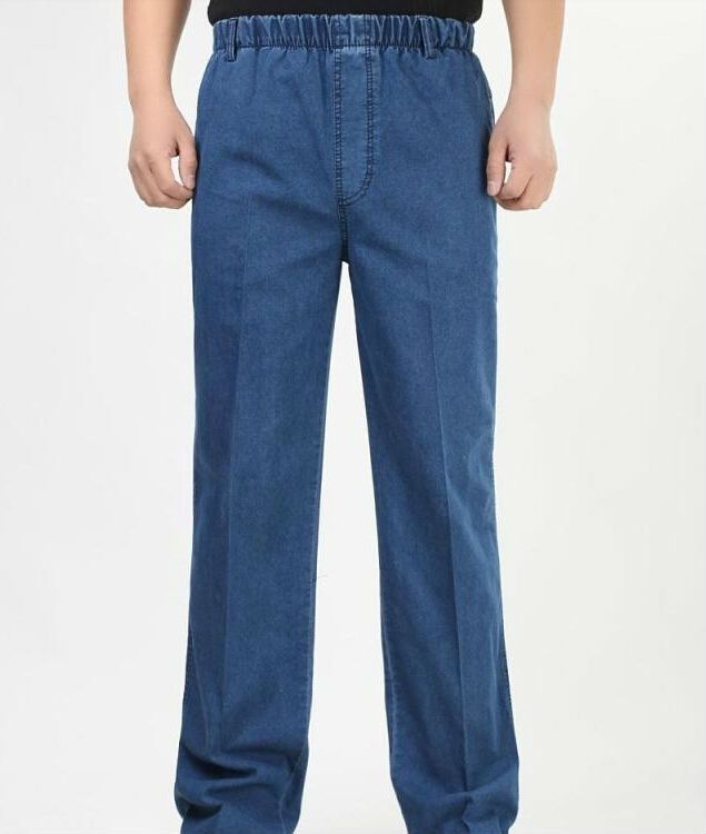 Wholesale-Hot selling high quality Jeans men, elastic waist jeans Vintage color fashionable casual jeans for men Men's jeans