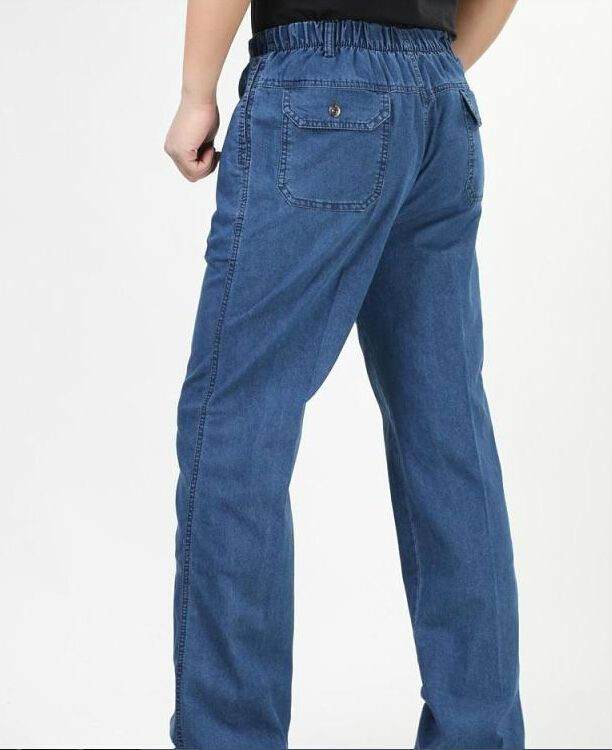 Wholesale-Hot selling high quality Jeans men, elastic waist jeans Vintage color fashionable casual jeans for men Men's jeans