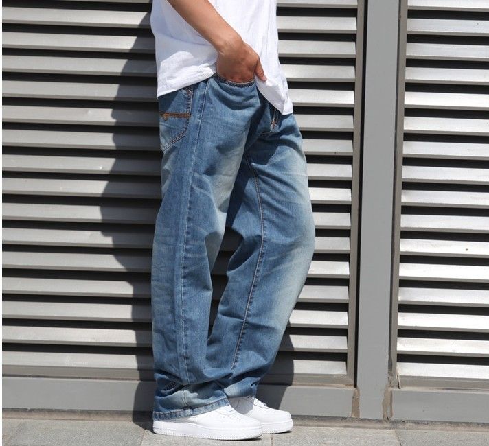 Wholesale-Men Jeans Hip Hop Loose jeans men fashion jeans rap trousers baggy Skateboard Jeans Dance pants Hip-Hop big size 30-42