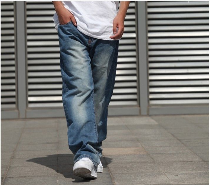 Wholesale-Men Jeans Hip Hop Loose jeans men fashion jeans rap trousers baggy Skateboard Jeans Dance pants Hip-Hop big size 30-42