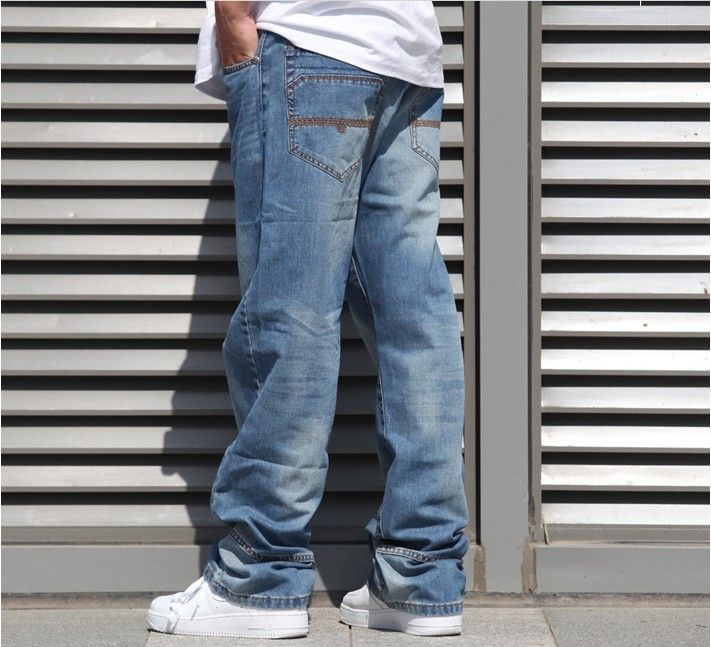 Wholesale-Men Jeans Hip Hop Loose jeans men fashion jeans rap trousers baggy Skateboard Jeans Dance pants Hip-Hop big size 30-42