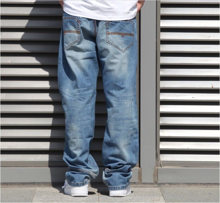 Wholesale-Men Jeans Hip Hop Loose jeans men fashion jeans rap trousers baggy Skateboard Jeans Dance pants Hip-Hop big size 30-42