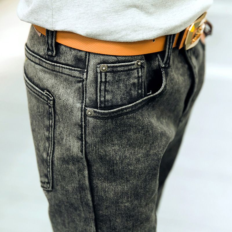 Wholesale-new men jeans snow washed skinny jeans men Slim feet designer casual denim pants