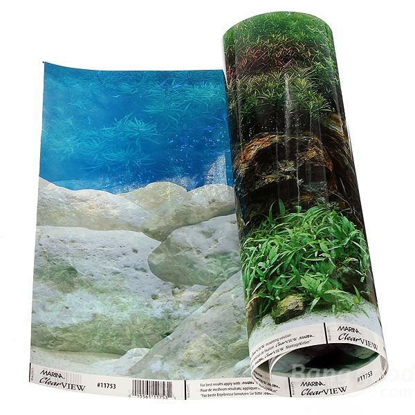 Wholesale-eworld Double Sided Aquarium Landscape Poster Fish Tank Background 60*30CM