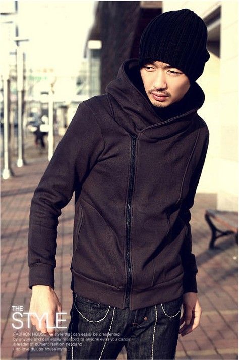 Wholesale-Hot Sale High Collar Men's Jacket Top Brand Men's Dust Coat Hoody Jacket Hoodies Men Clothes Sweater Plus size M L XL XXL