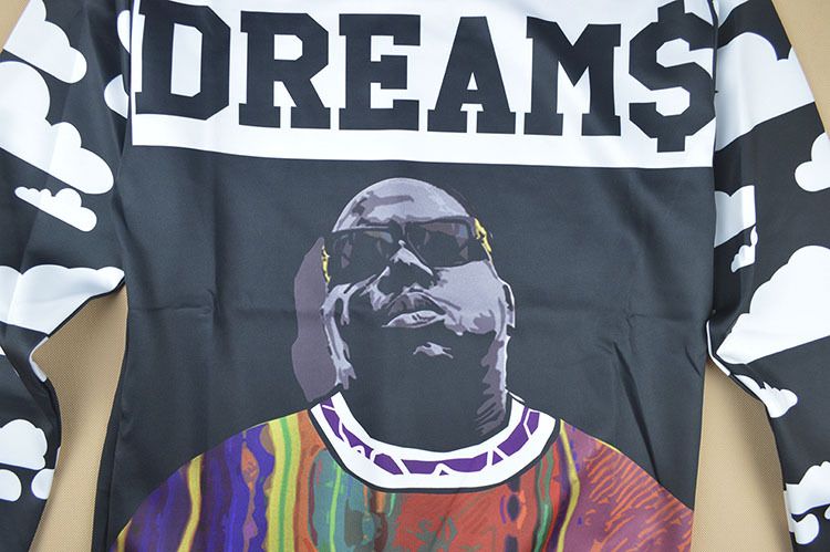 Wholesale- autumn new men/women's fashion sweatshirt 3D print character Biggie Smalls Dreams pullover hoodies Hip hop streetwear
