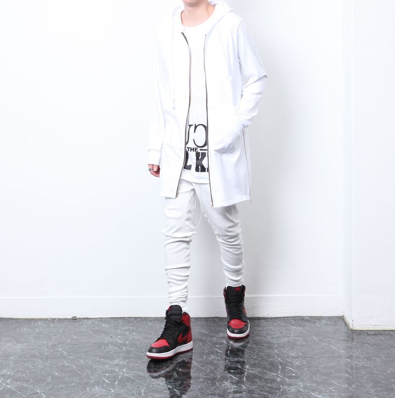 Wholesale-Long Black/White Side Zipper Man Hiphop Hip Hop Sweatshirt Hoodies Fashion Streetwear Men Women Swag Clothes Clothing Pyrex