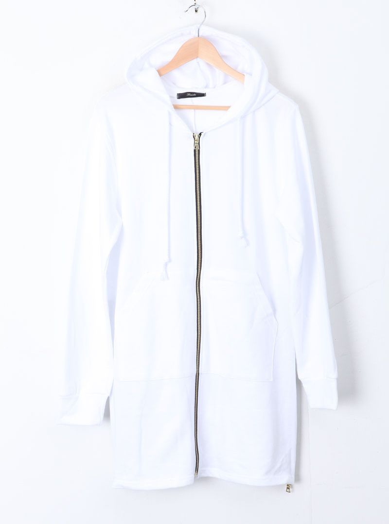 Wholesale-Long Black/White Side Zipper Man Hiphop Hip Hop Sweatshirt Hoodies Fashion Streetwear Men Women Swag Clothes Clothing Pyrex