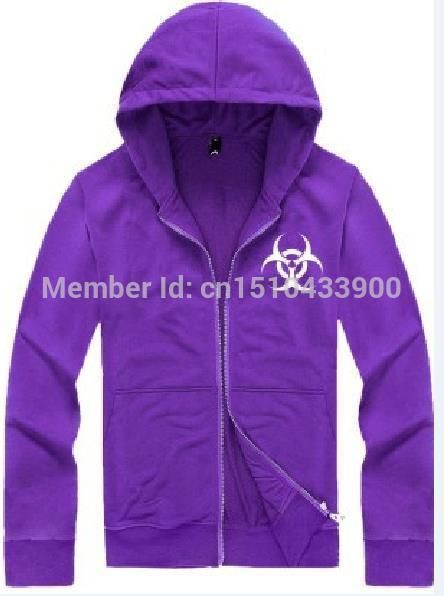 Wholesale- fashion Resident Evil umbrella Autumn couple fleece zip sweater coat male and female lovers theme clothes hooded sweater