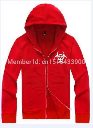 Wholesale- fashion Resident Evil umbrella Autumn couple fleece zip sweater coat male and female lovers theme clothes hooded sweater