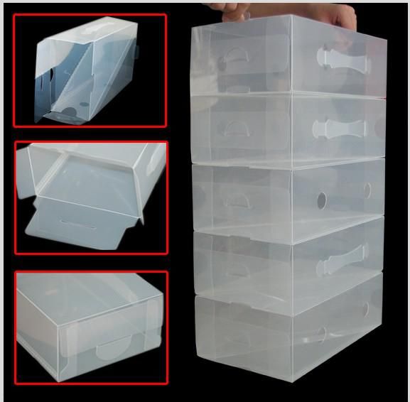 20 X CLEAR STACKABLE PLASTIC MEN SHOE STORAGE BOXES