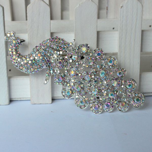 wholesale-lager silver crystal ab rhinestone brooch big peacock brooches for women wedding bouquets clip scarf buckle hijab pins 09014, Gray
wholesale-lager silver crystal ab rhinestone brooch big peacock brooches for women wedding bouquets clip scarf buckle hijab pins 09014, Gray