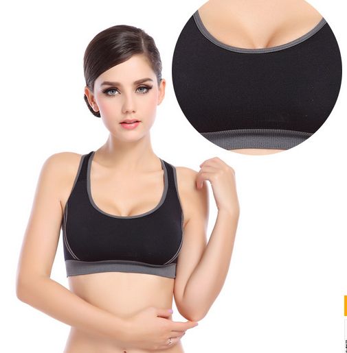 Wholesale-New Fashion Sexy Womens Lady Yoga Fitness Stretch Workout Tank Top Seamless Padded Sports Vest Bra Blouse Tanque