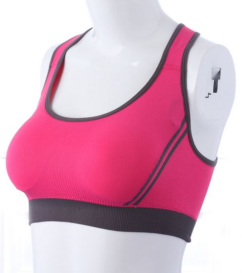 Wholesale-New Fashion Sexy Womens Lady Yoga Fitness Stretch Workout Tank Top Seamless Padded Sports Vest Bra Blouse Tanque