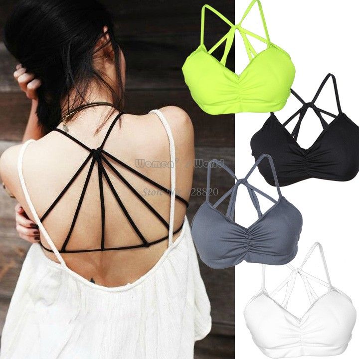 Wholesale-Summer xy Padd Womens Seed Bra Cropach Tank Tops Tops Vest Cross Strap Bustier Be Plus Size 18