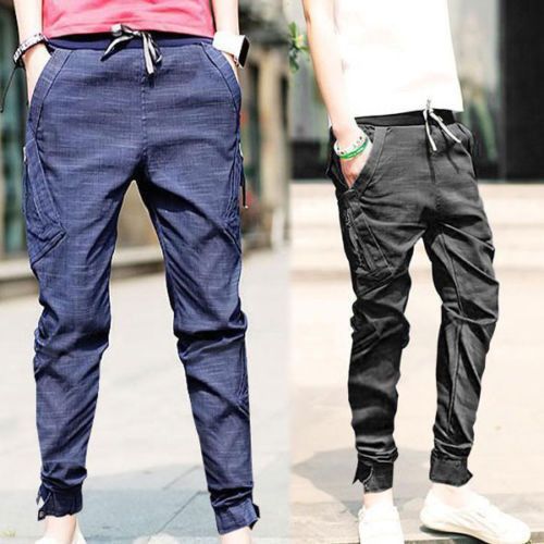 Wholesale-Details about Mens Harem Pants Trousers Tapered Drop Crotch Cuffed Jogger Casual 4 Size