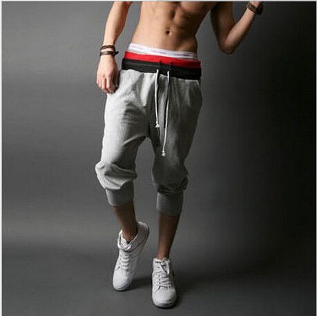 Wholesale- New Baggy Tapered Bandana Pants Hip Hop Dance Harem Sweatpants Drop Crotch Capris Pants Men Parkour Sport Track Trousers