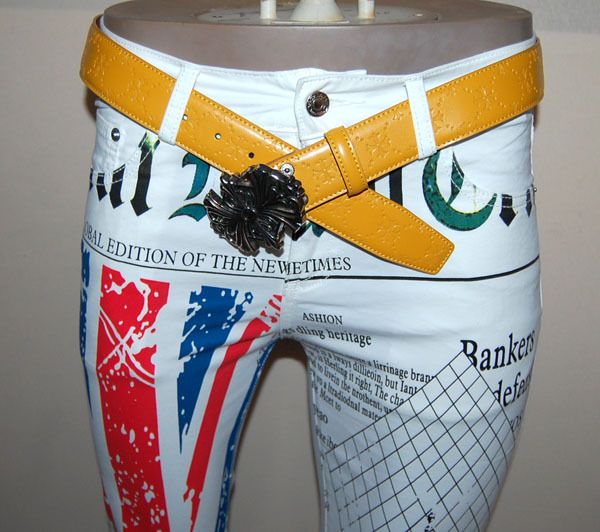 Wholesale-Mens UK British Flag Jeans Pants Colored Drawing Tower Printed Fashion SKinny White Jeans Casual Stretch Jeans Trousers for Men