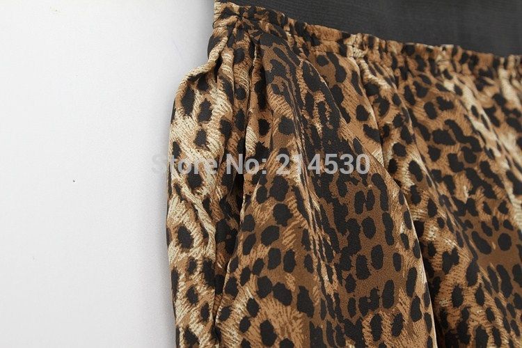Wholesale-2015 new winter European style fashion women skirts leopard print tutu skirt Elastic waist big swing skirts umbrella skirt girls