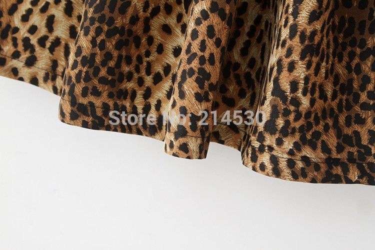 Wholesale-2015 new winter European style fashion women skirts leopard print tutu skirt Elastic waist big swing skirts umbrella skirt girls