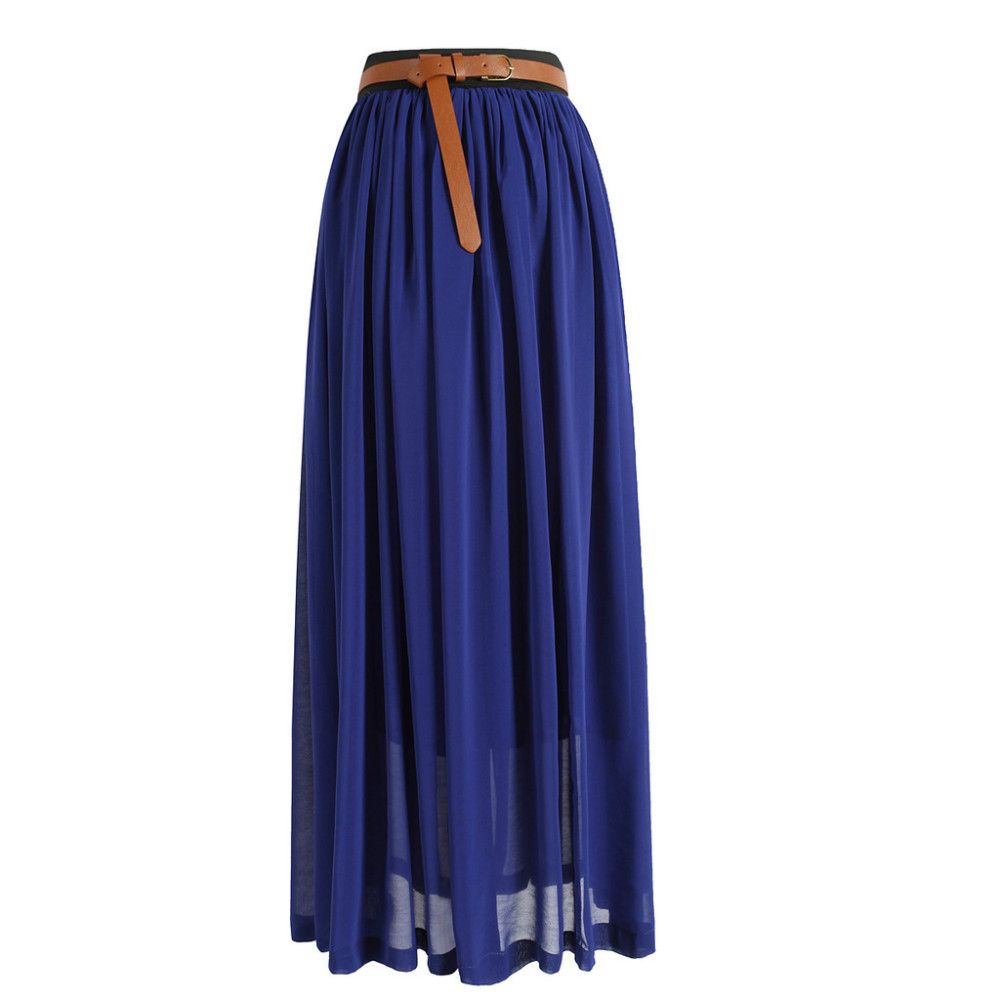 Wholesale-2015 Fashion Style Skirt New Women Sexy Chiffon Long Skirt High Quality 20 colors Nice design Boho Skirts M0079
