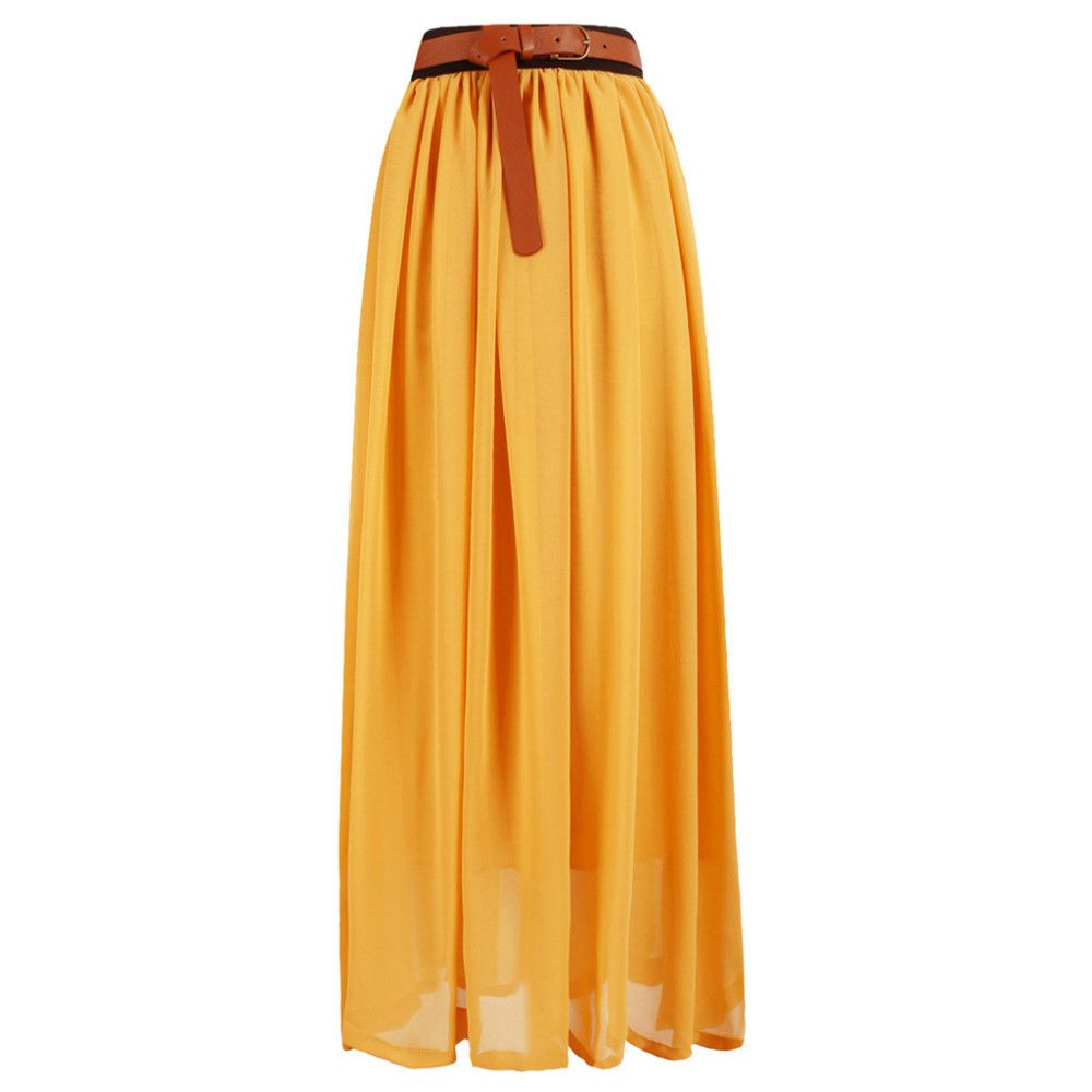 Wholesale-2015 Fashion Style Skirt New Women Sexy Chiffon Long Skirt High Quality 20 colors Nice design Boho Skirts M0079