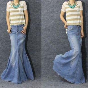 Wholesale-2015 spring Cool fish tail mermaid skirt blue denim long skirt ultra long Women jeans Causal Maxi Skirt plus size S-XL drop ship
Wholesale-2015 spring Cool fish tail mermaid skirt blue denim long skirt ultra long Women jeans Causal Maxi Skirt plus size S-XL drop ship