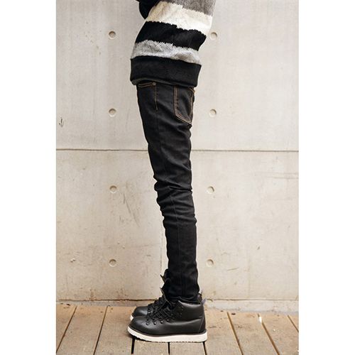 Wholesale-Pencil Jeans Men Spring Male Trousers Slim Fit Pencil Pants Boys Skinny Casual Male Fashion Ripped Mens Denim Jeans Man