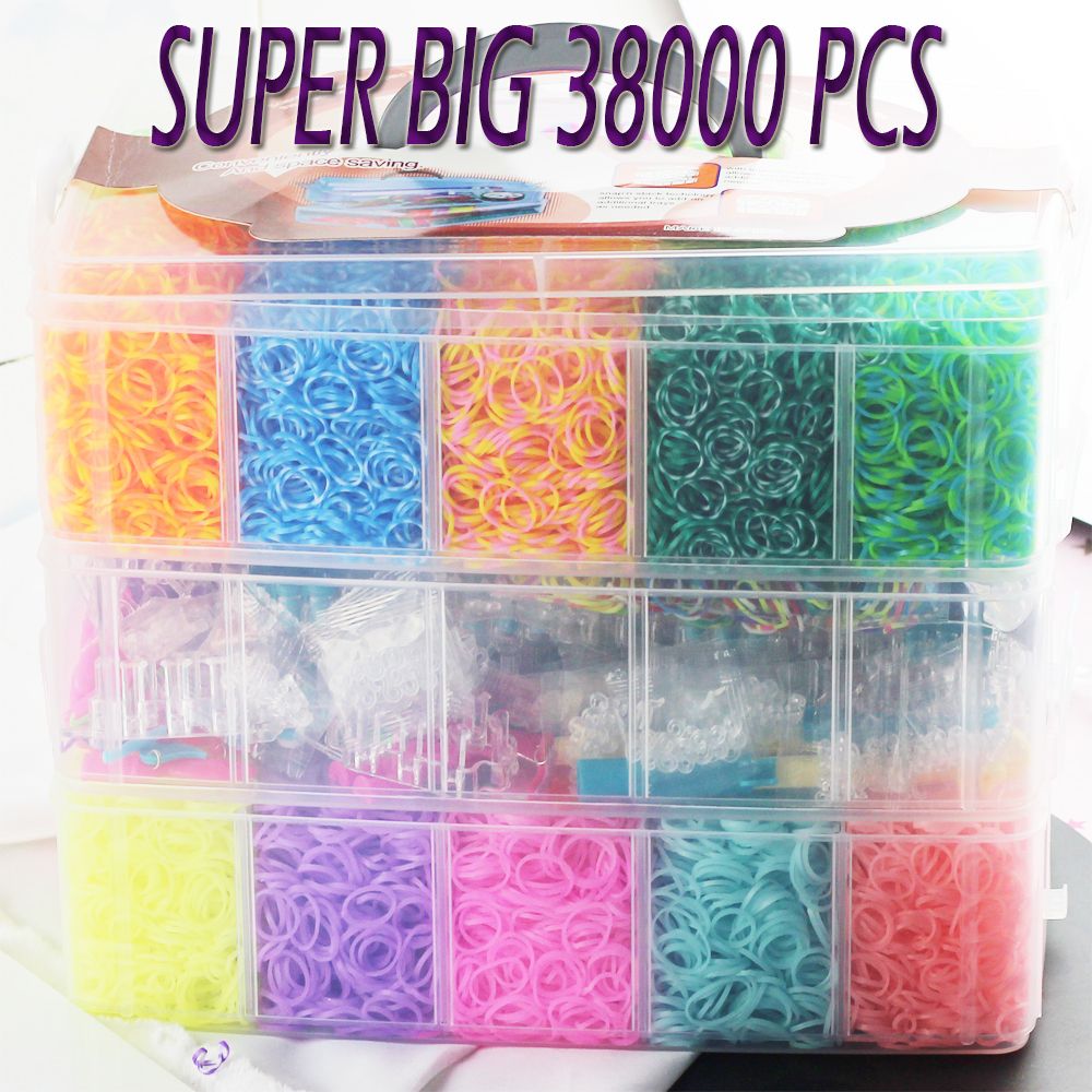 2017 Wholesale Rubber Loom Band Kit Kids Diy Bracelet Silicone Crazy