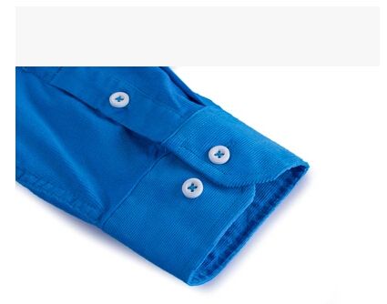 Wholesale- Men Long Sleeve Solid Color Cotton Corduroy Shirts Men's Fashion Slim fit Dress autunm winter warm Shirts Big size M-XXXL