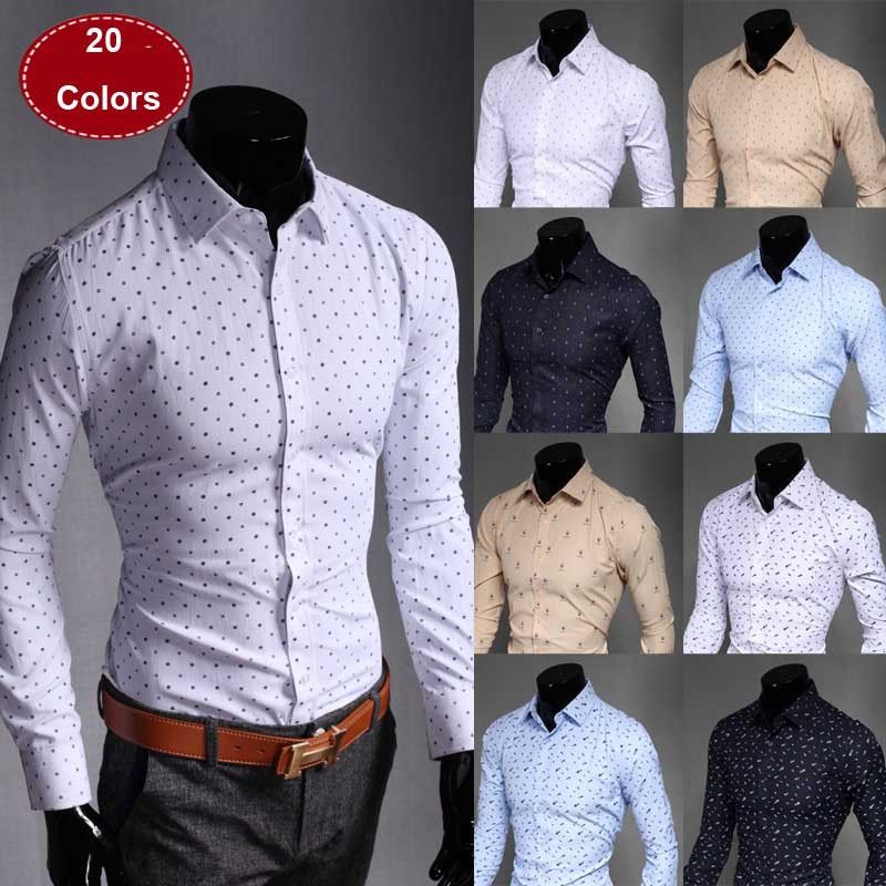 Wholesale-Camisa Masculina New Men Shirt Slim fit Fashion casual plaid shirts men, dress shirt men High quality camisas hombre 20 COLORS