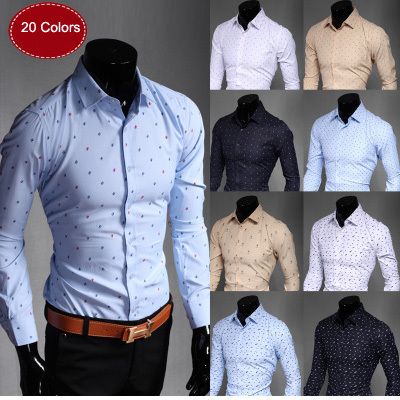 Wholesale-Camisa Masculina New Men Shirt Slim fit Fashion casual plaid shirts men, dress shirt men High quality camisas hombre 20 COLORS