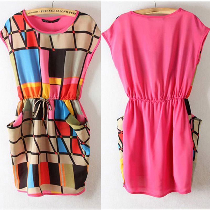 Wholesale-Womens Chic Colorful Geometric Pattern Sleeveless Mini Dress Round Neck Dress For Freeshipping
Wholesale-Womens Chic Colorful Geometric Pattern Sleeveless Mini Dress Round Neck Dress For Freeshipping