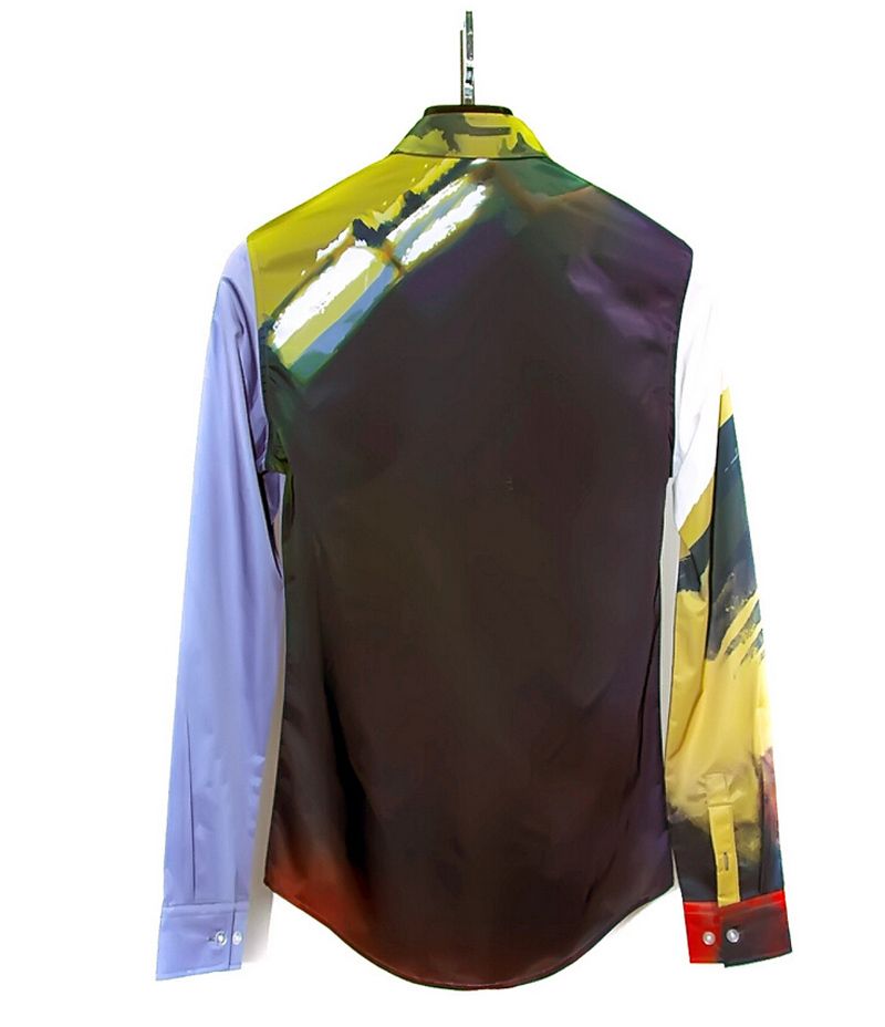 Wholesale-New British Style Fashion Clothing Printed Brand Top Mens Floral Shirt Casual Shirts Men's Cotton Long Sleeve Dress