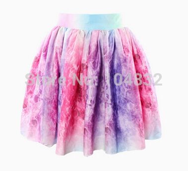 Wholesale-EAST KNITTING 8012 2015 New Arrival Brand Women Fashion Floral Print Ball Gown Bow Mini Chiffon Skater Skirt Short Skirts