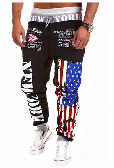 Wholesale-Alisister Hot fashion men/women's joggers pants basketball pant jogging sport sweatpants hip hop trousers 3d Flag running