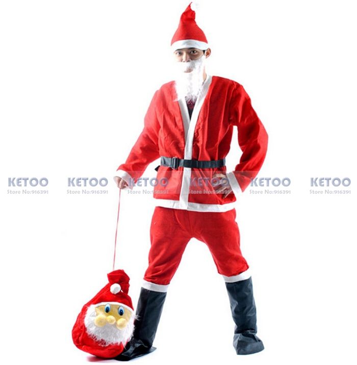 Wholesale-1set Santa Claus Costume Christmas Adult Clothes Backpack Santa father Suit X'mas Clothes without Boots and bag Free shipping
Wholesale-1set Santa Claus Costume Christmas Adult Clothes Backpack Santa father Suit X'mas Clothes without Boots and bag Free shipping