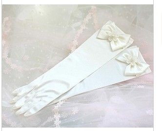 Wholesale-Free shipping Fashion Wedding Satin Lace Beads Fingerless Bridal Gloves for Flower girl Wholesale-Free shipping Fashion Wedding Satin Lace Beads Fingerless Bridal Gloves for Flower girl