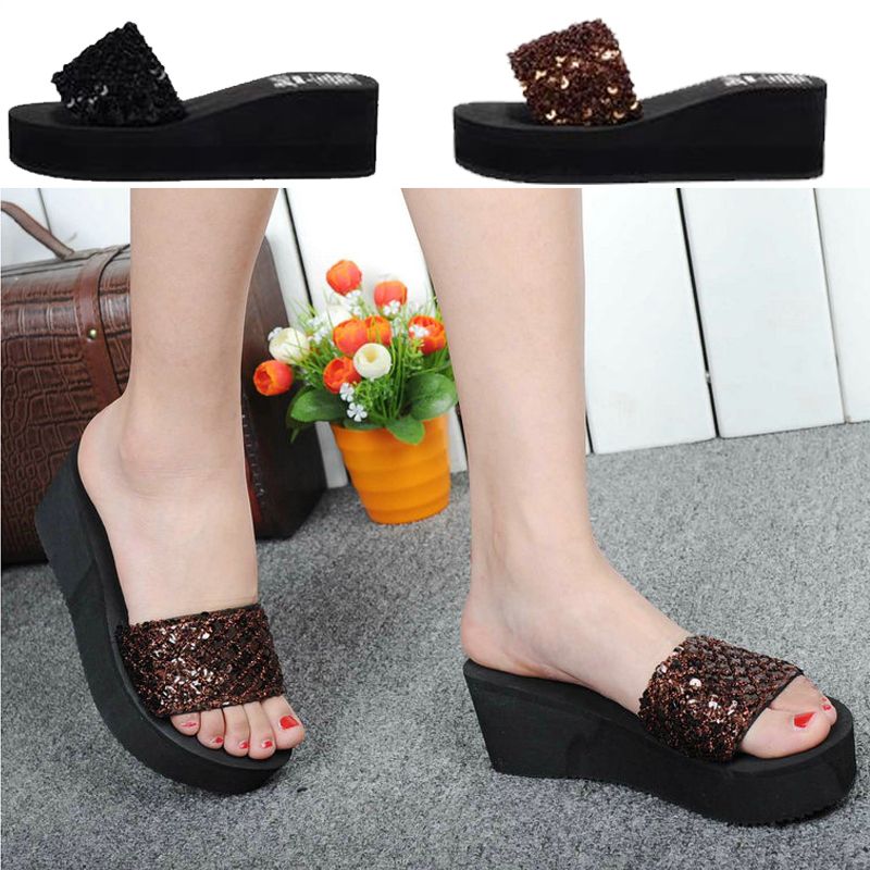 Wholesale-Ladies Sequins Sparkling Foam-soled Heavy Platform Sandals Slipper,Sandalias Rasteiras,Open Toe Women Sandal Sponge Thick Bottom, Black women sandals
Wholesale-Ladies Sequins Sparkling Foam-soled Heavy Platform Sandals Slipper,Sandalias Rasteiras,Open Toe Women Sandal Sponge Thick Bottom, Black women sandals