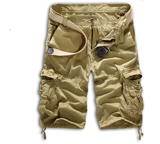 Wholesale-Summer Mens Baggy Camo Cargo Shorts Multipockets Baggy Loose Army  Khaki Black Camouflage Short Pants For Men AY721
