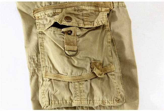 Wholesale-Summer Mens Baggy Camo Cargo Shorts Multipockets Baggy Loose Army  Khaki Black Camouflage Short Pants For Men AY721